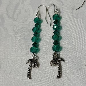 Sterling Silver Pierced Palm Tree Earrings!